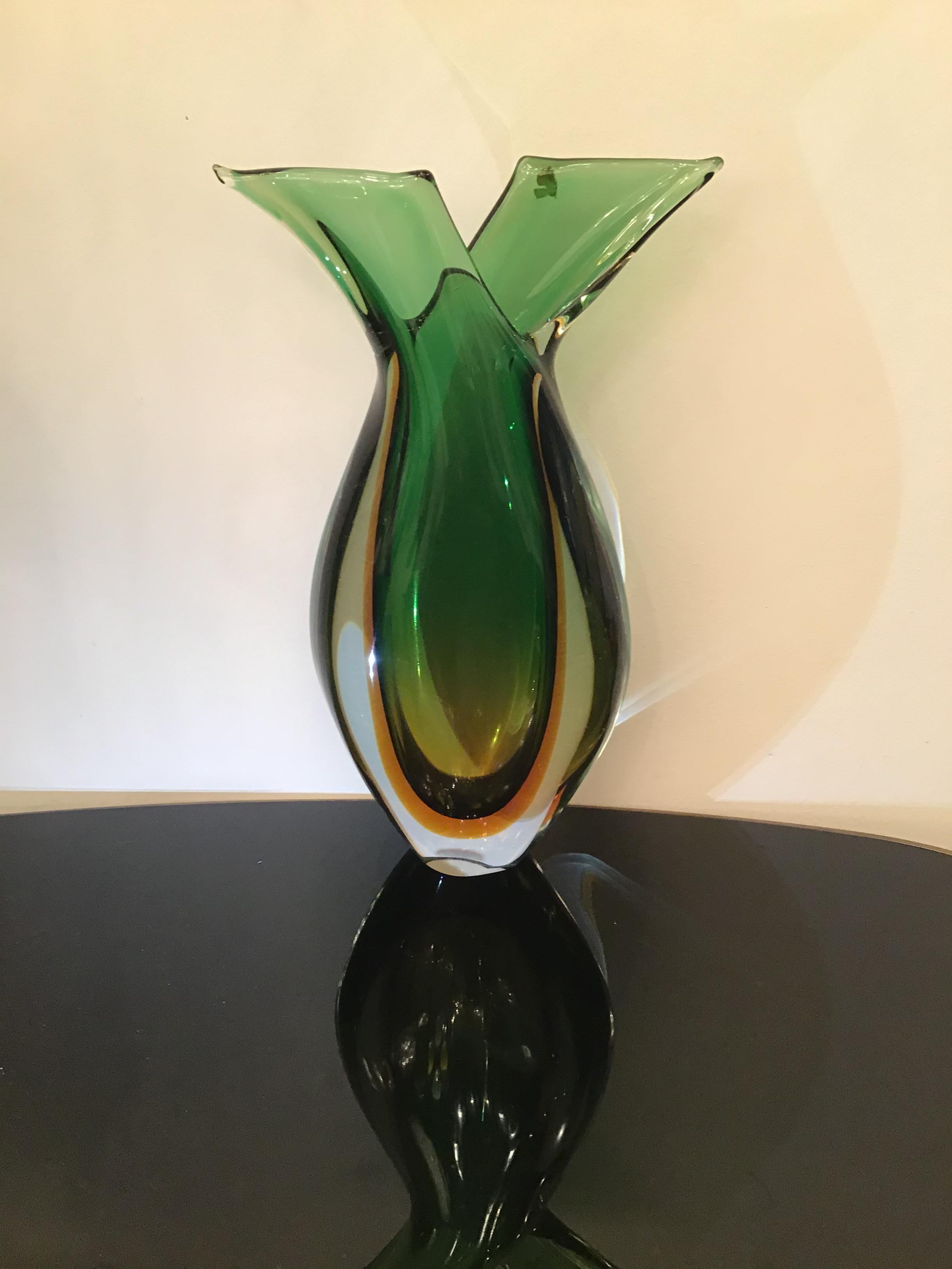 Vase Seguso en verre de Murano, 1955, Italie en vente 9