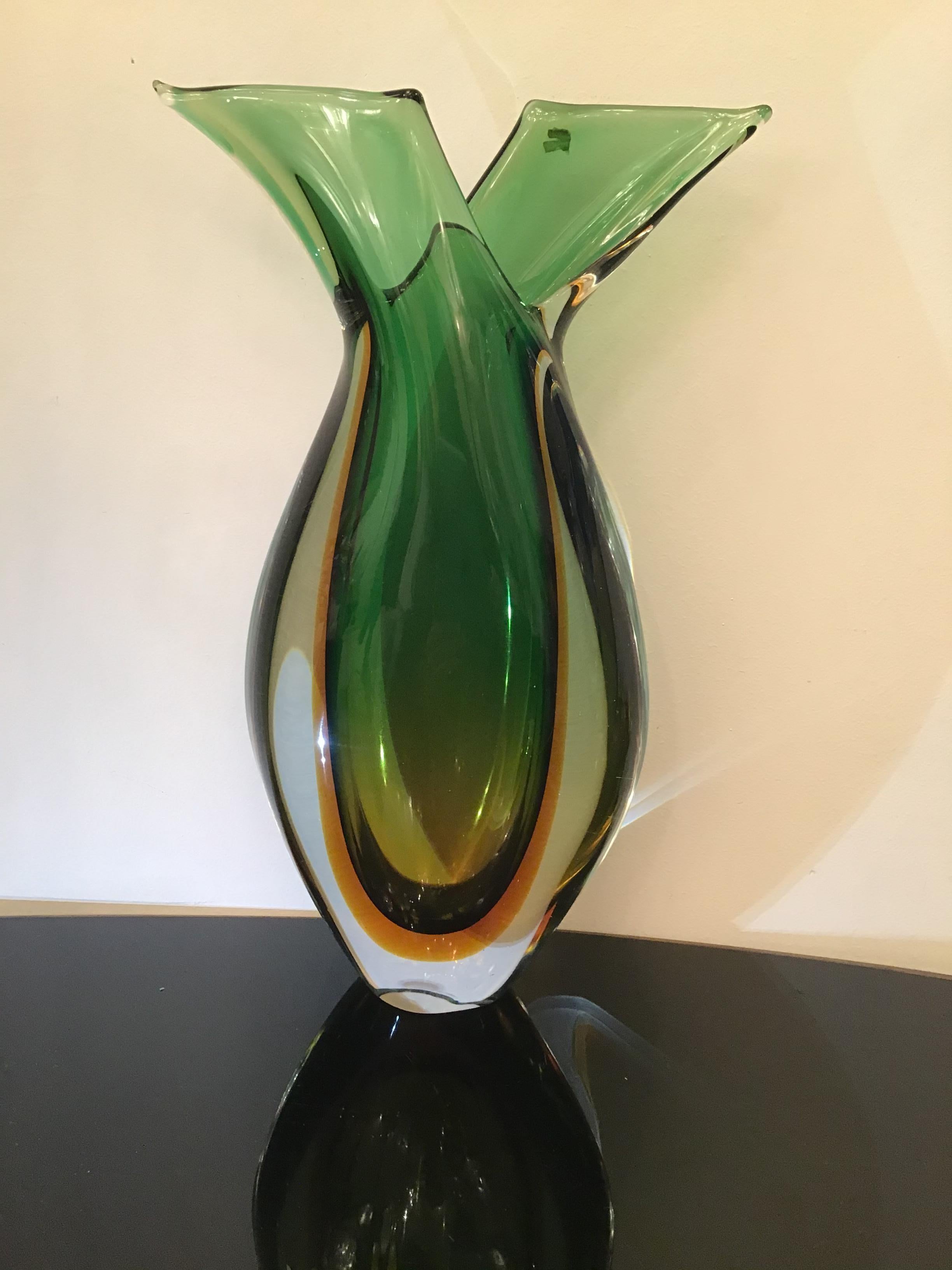 Vase Seguso en verre de Murano, 1955, Italie en vente 10