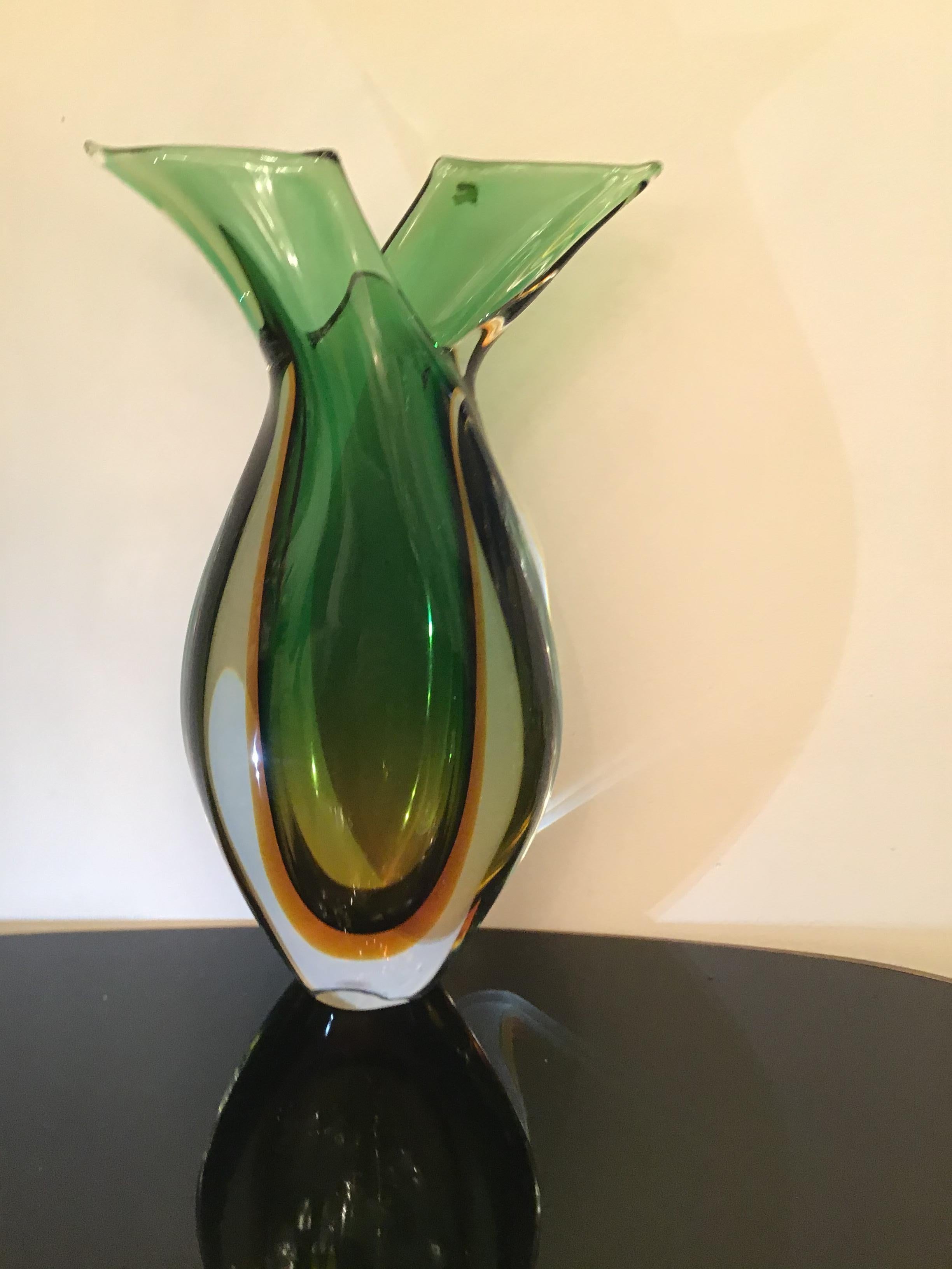 Vase Seguso en verre de Murano, 1955, Italie en vente 11