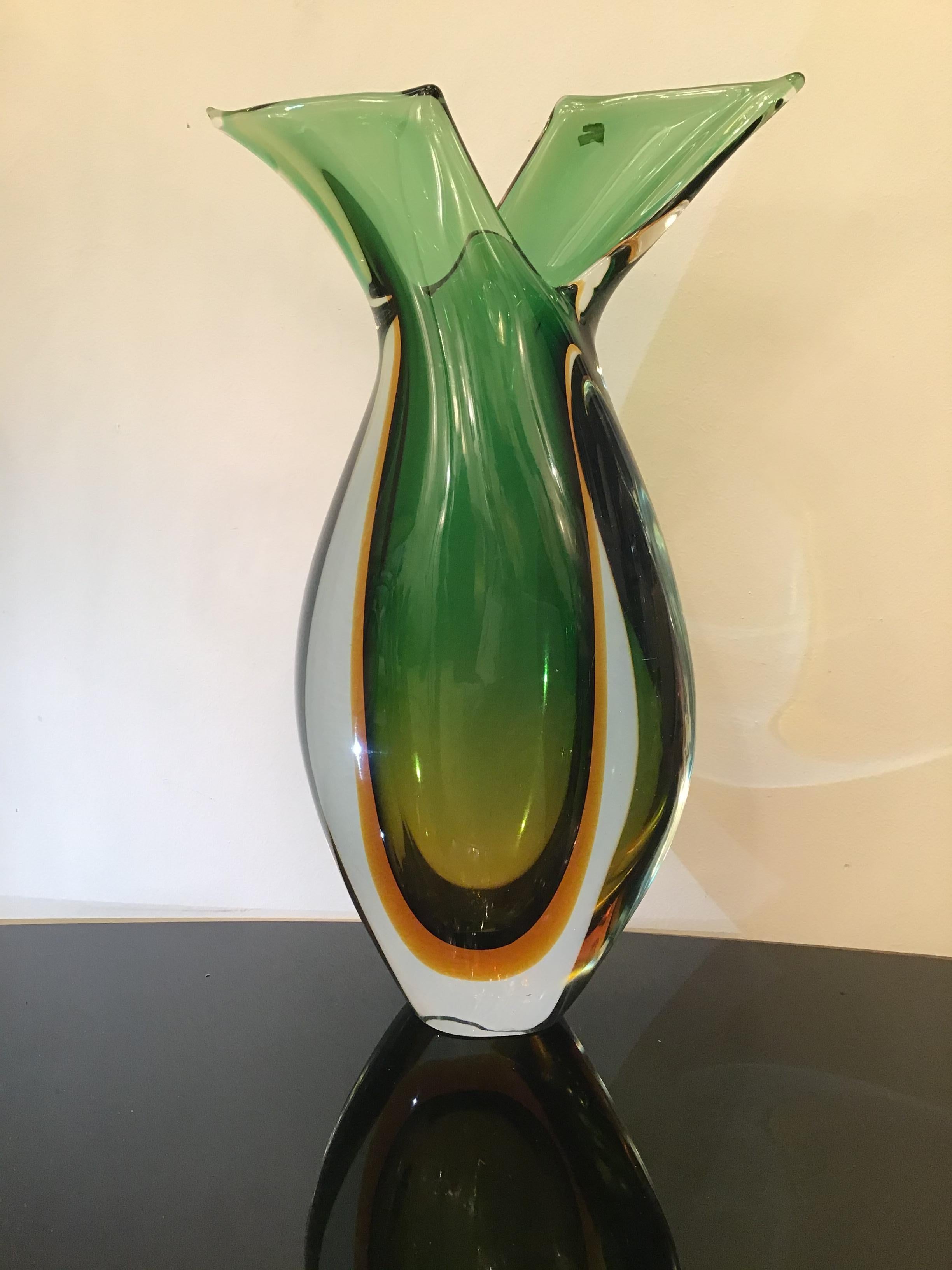 Vase Seguso en verre de Murano, 1955, Italie en vente 12