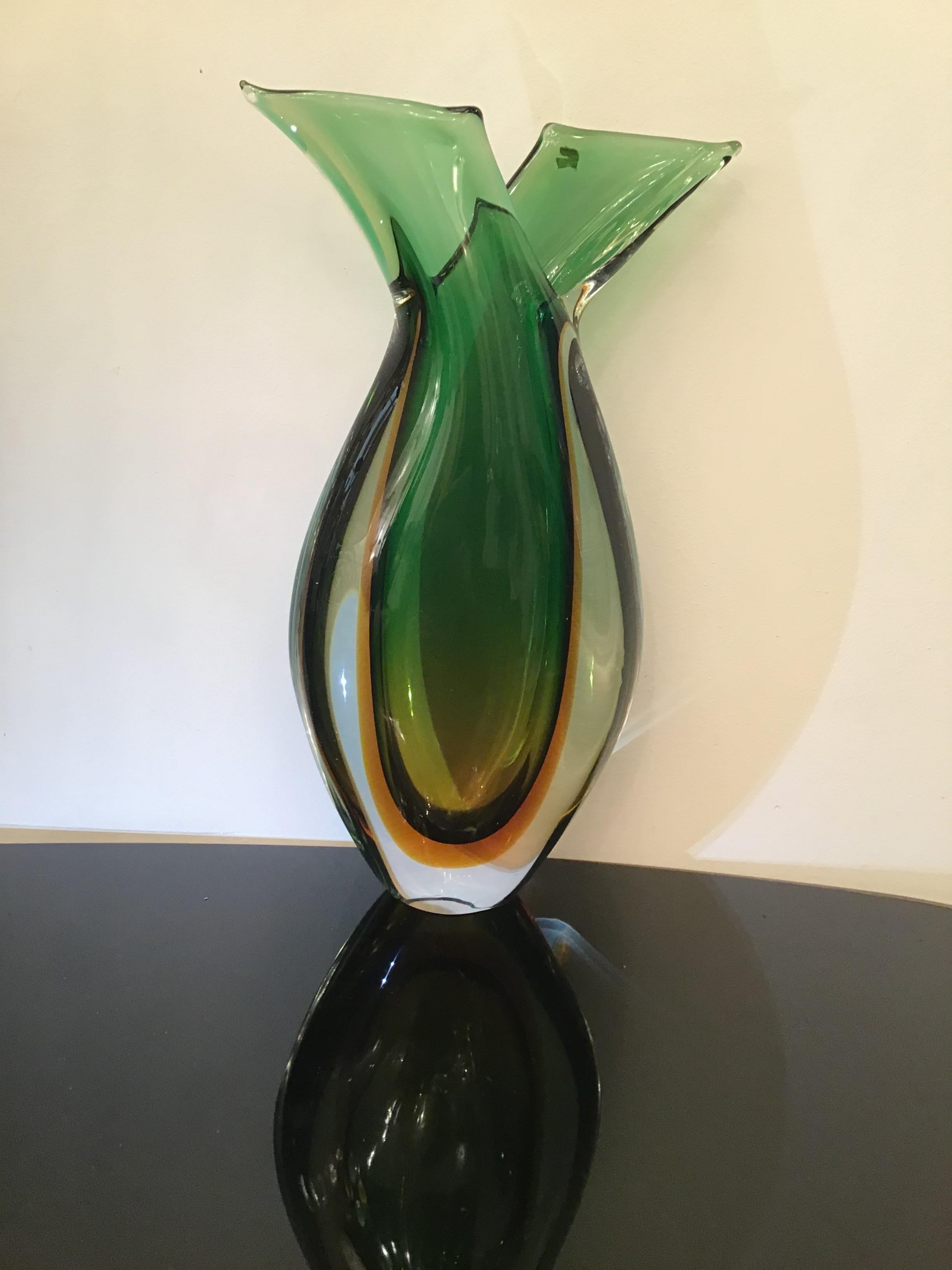 Autre Vase Seguso en verre de Murano, 1955, Italie en vente