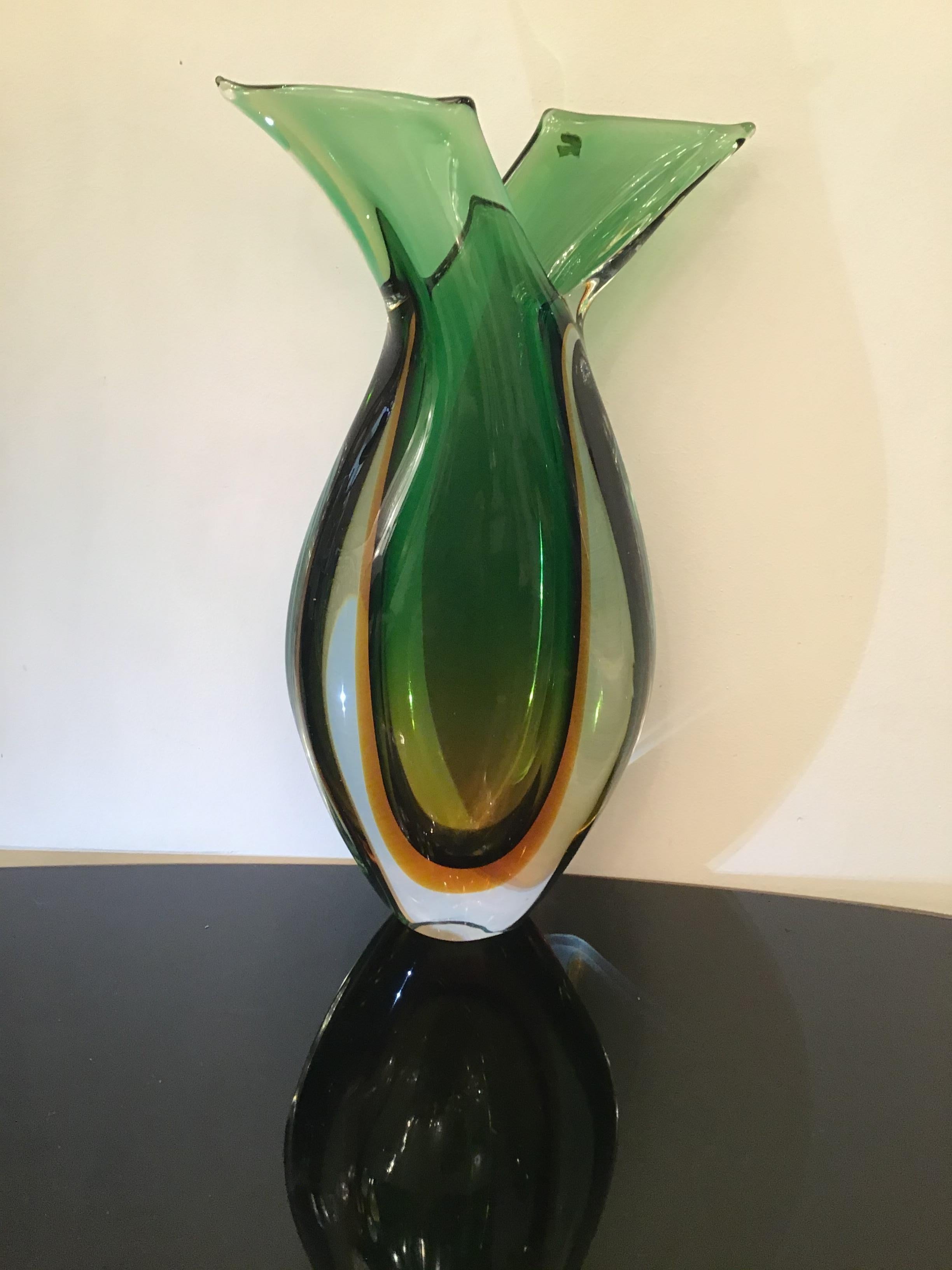 Seguso Vase Murano Glass, 1955, Italy For Sale 1