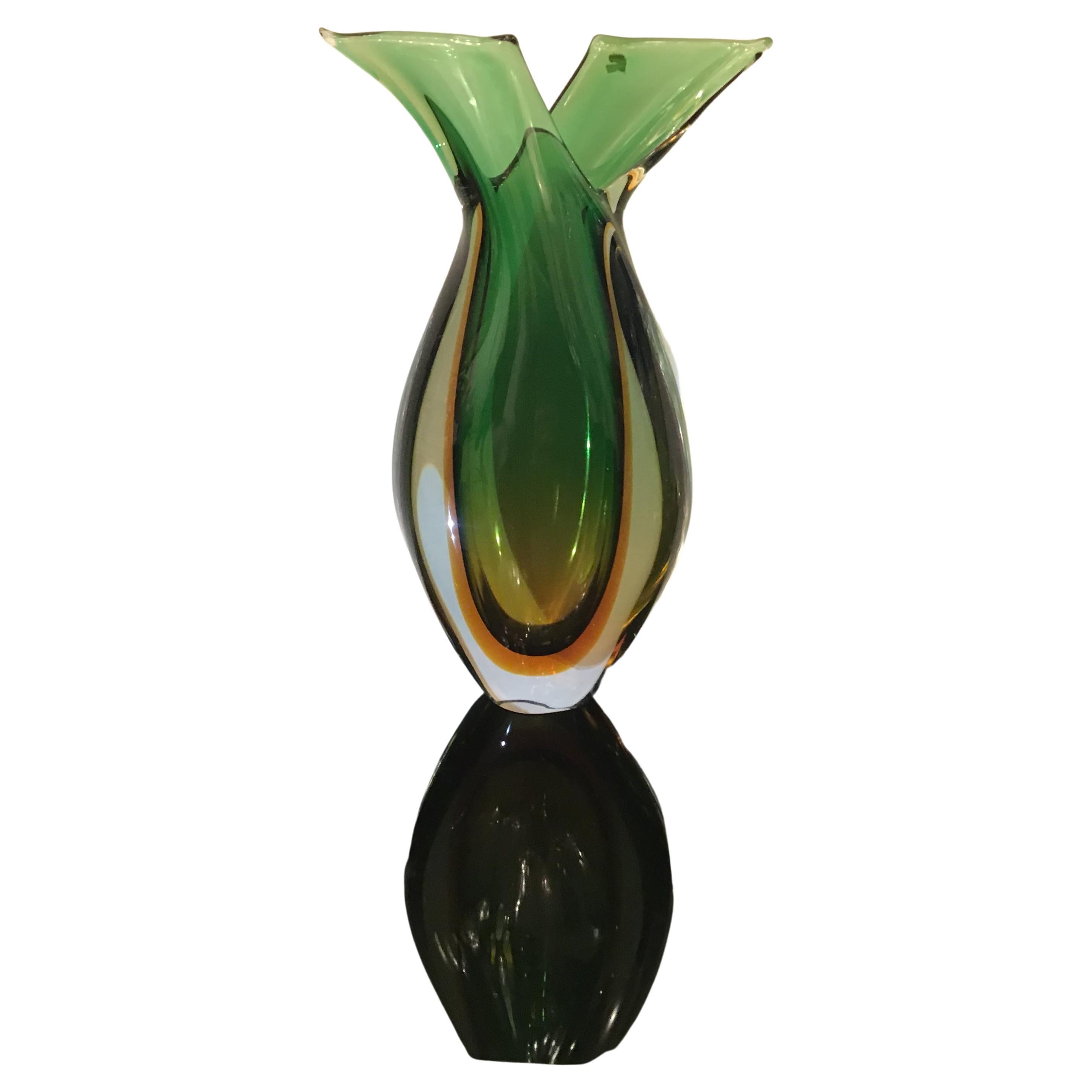 Seguso Vase Murano Glass, 1955, Italy For Sale