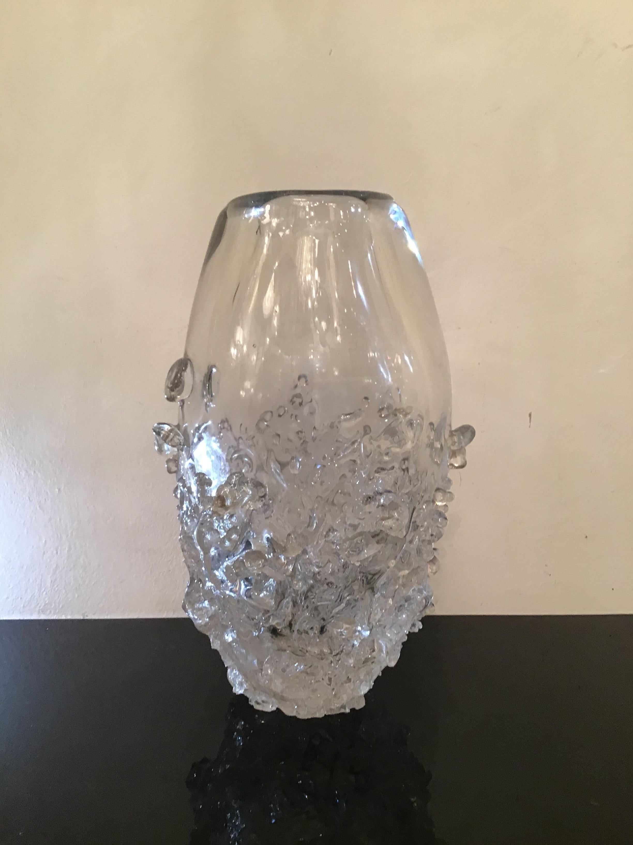 Seguso Vase Murano Glas 1960 Italien  im Angebot 9