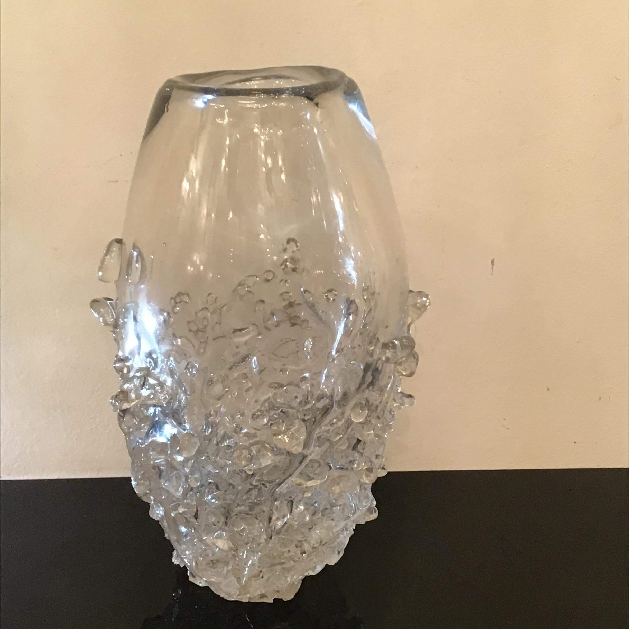 Italian Seguso Vase Murano Glass 1960 Italy  For Sale