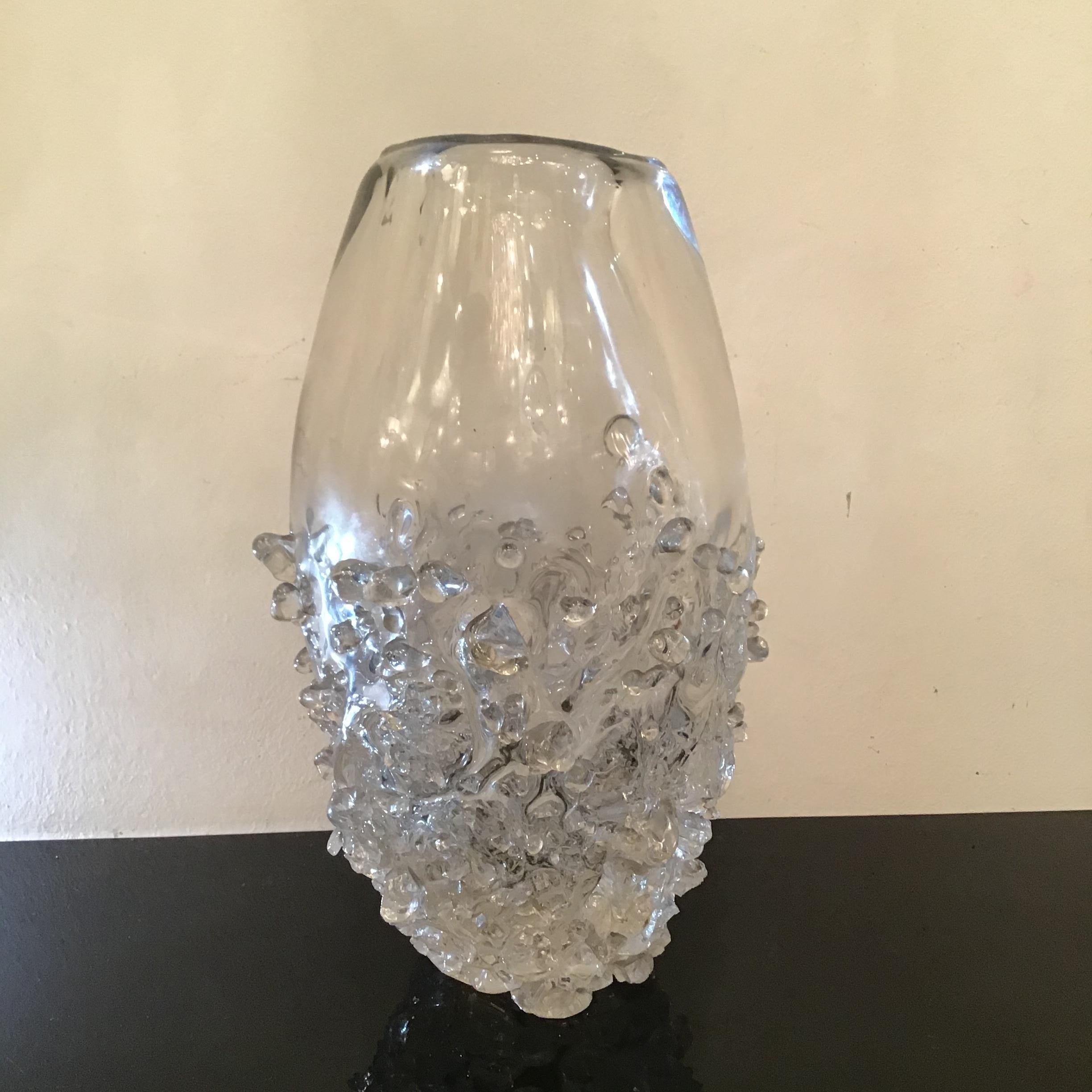 Seguso Vase Murano Glas 1960 Italien  im Angebot 2