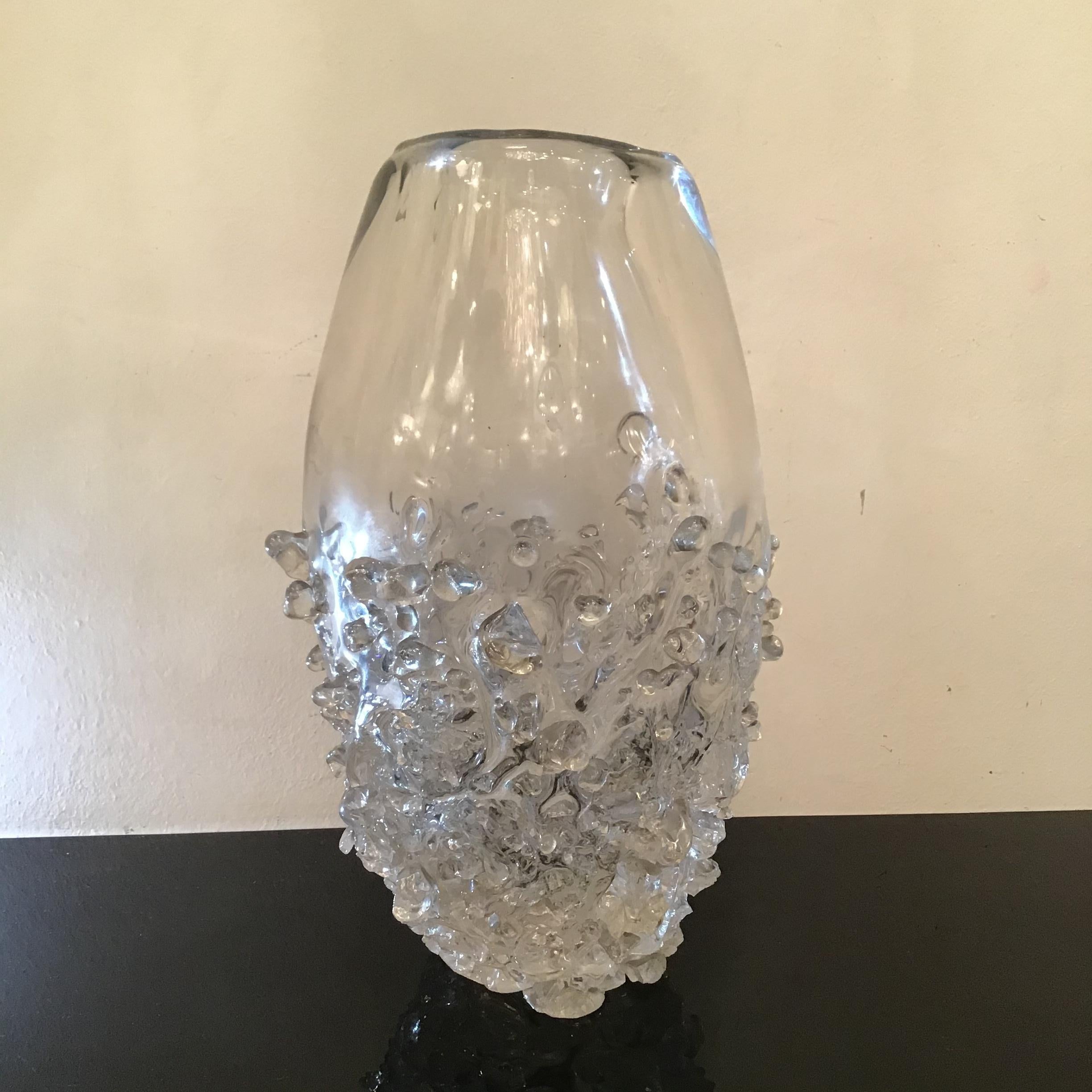 Seguso Vase Murano Glas 1960 Italien  im Angebot 3