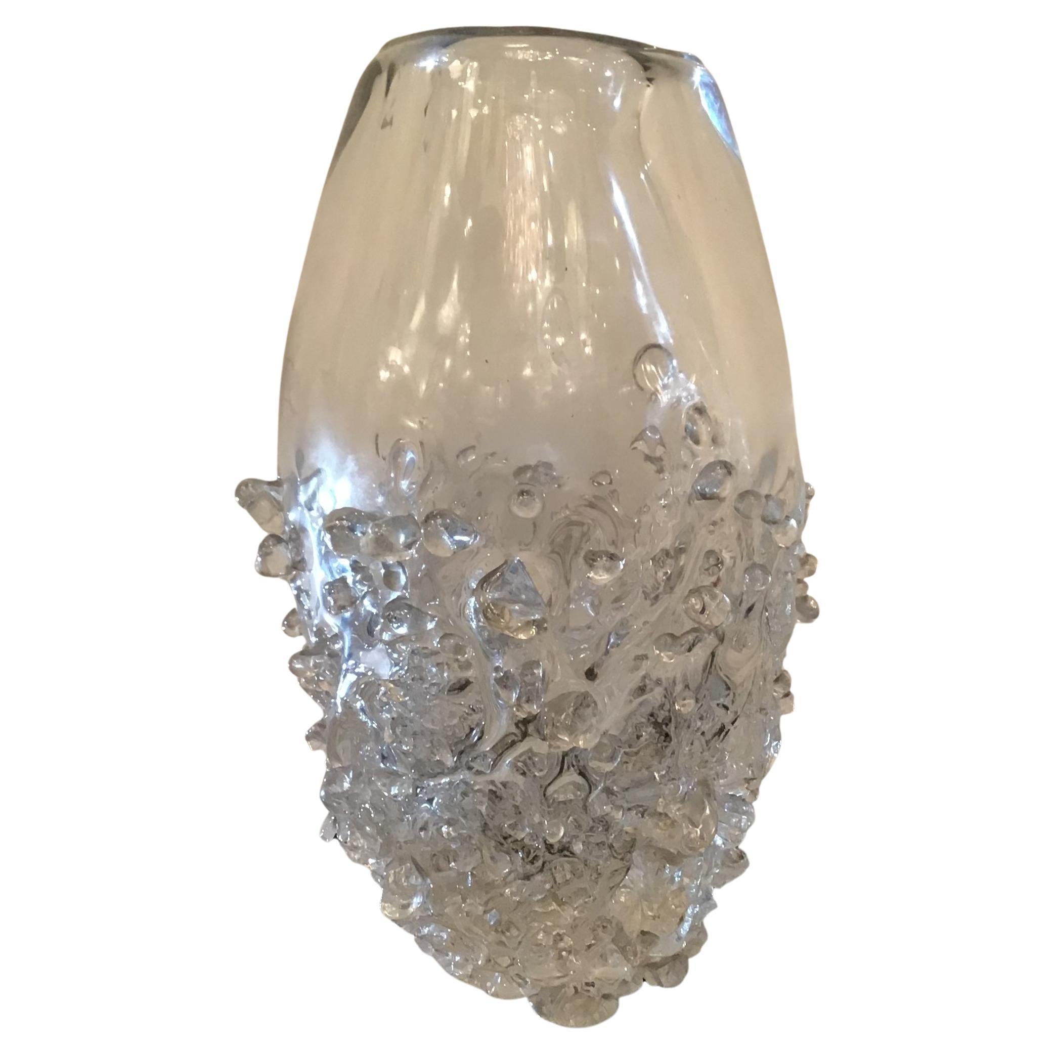 Seguso Vase Murano Glas 1960 Italien 