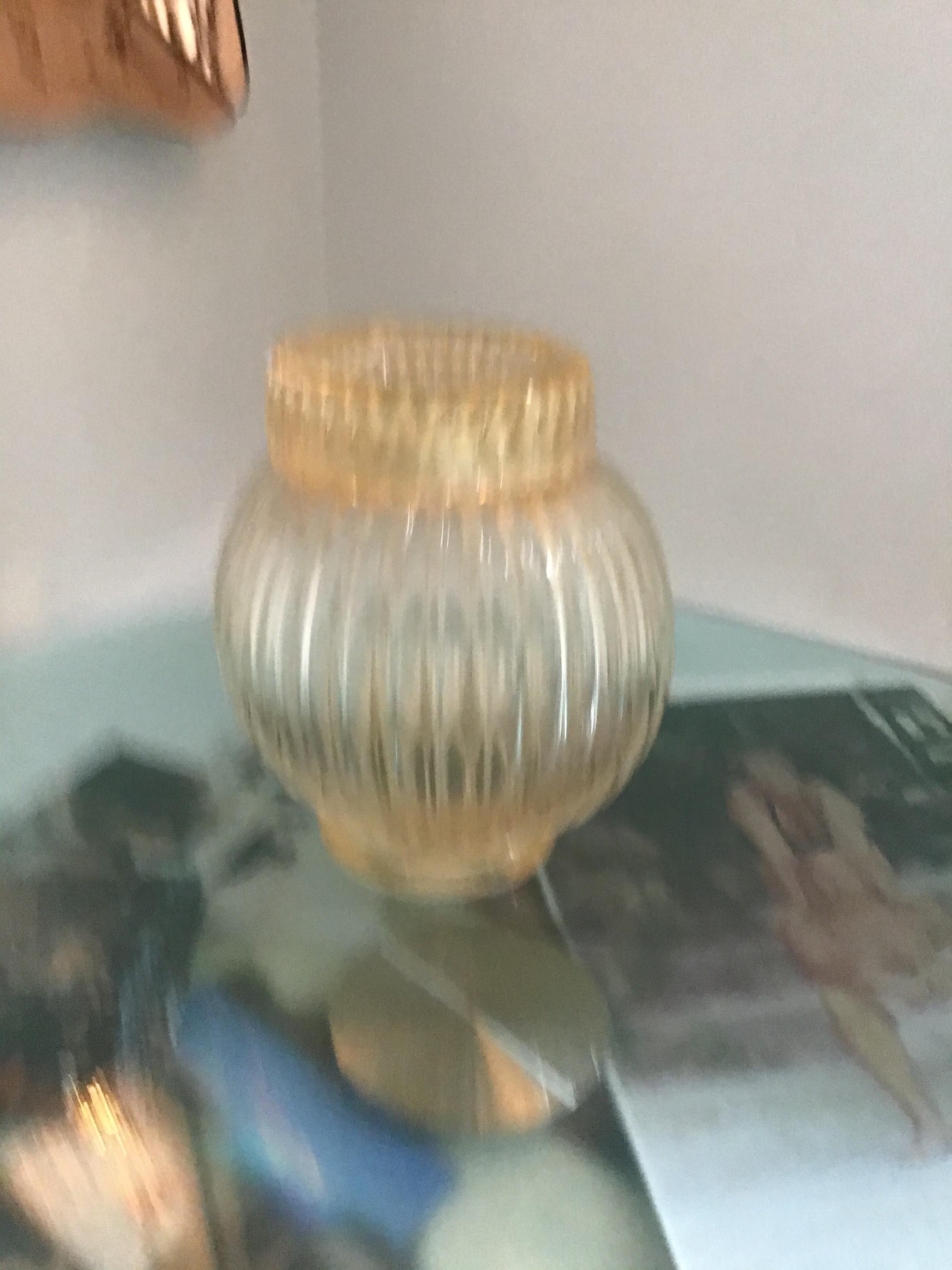 Seguso Vase Murano Glass with Gold Leaf 1955 Italy In Excellent Condition For Sale In Milano, IT
