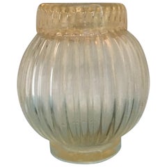 Seguso Vase Murano Glass with Gold Leaf 1955 Italy