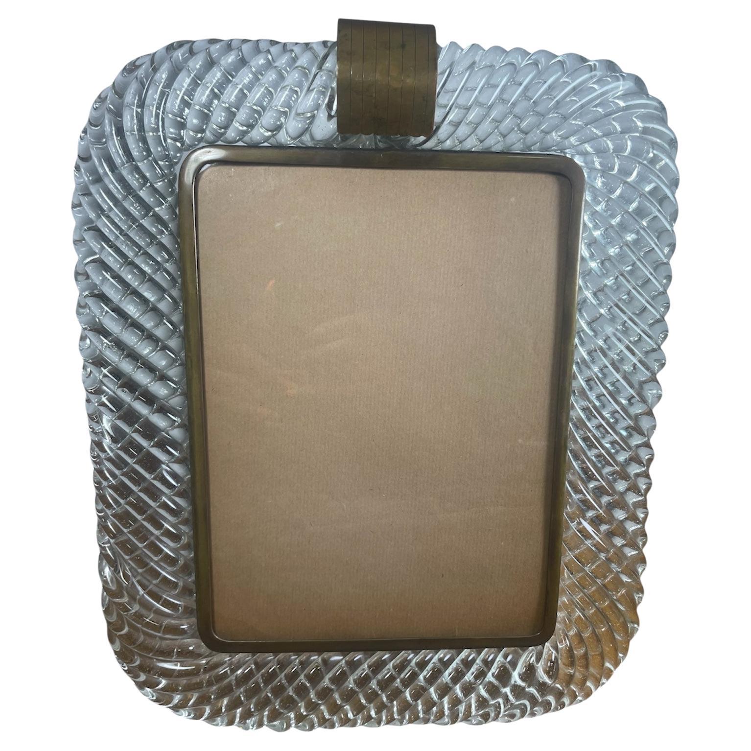 Seguso Venini Cadre avec laiton en vente