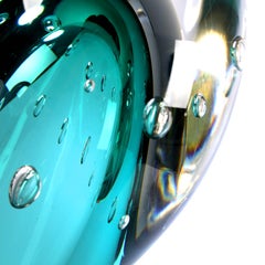 Seguso Vetri d'Arte Bolle Table Lamp Aqua, Gray, Clear, Murano Glass