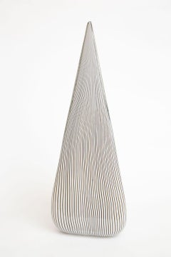 Vintage Murano Seguso Vetri d'Arte Sculptural Triangle Glass Lamp White & Black