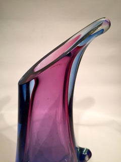 SEGUSO VETRI d'ARTE Murano Glass Violet and Blue "Sommerso" Vase, circa 1950