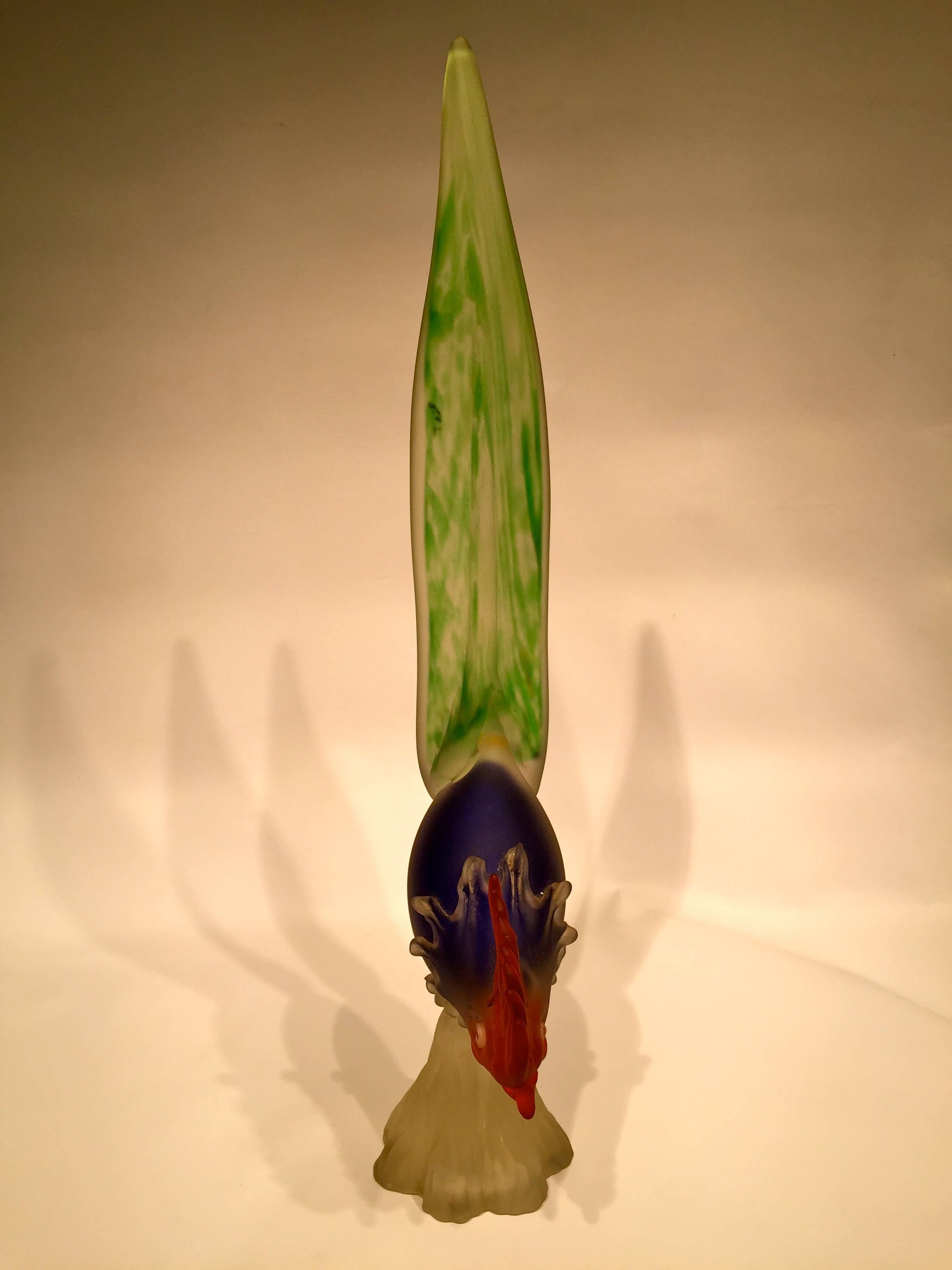 Italian Seguso Vetri d'Arte 1950 Multi-Color Cock in Murano Glass For Sale