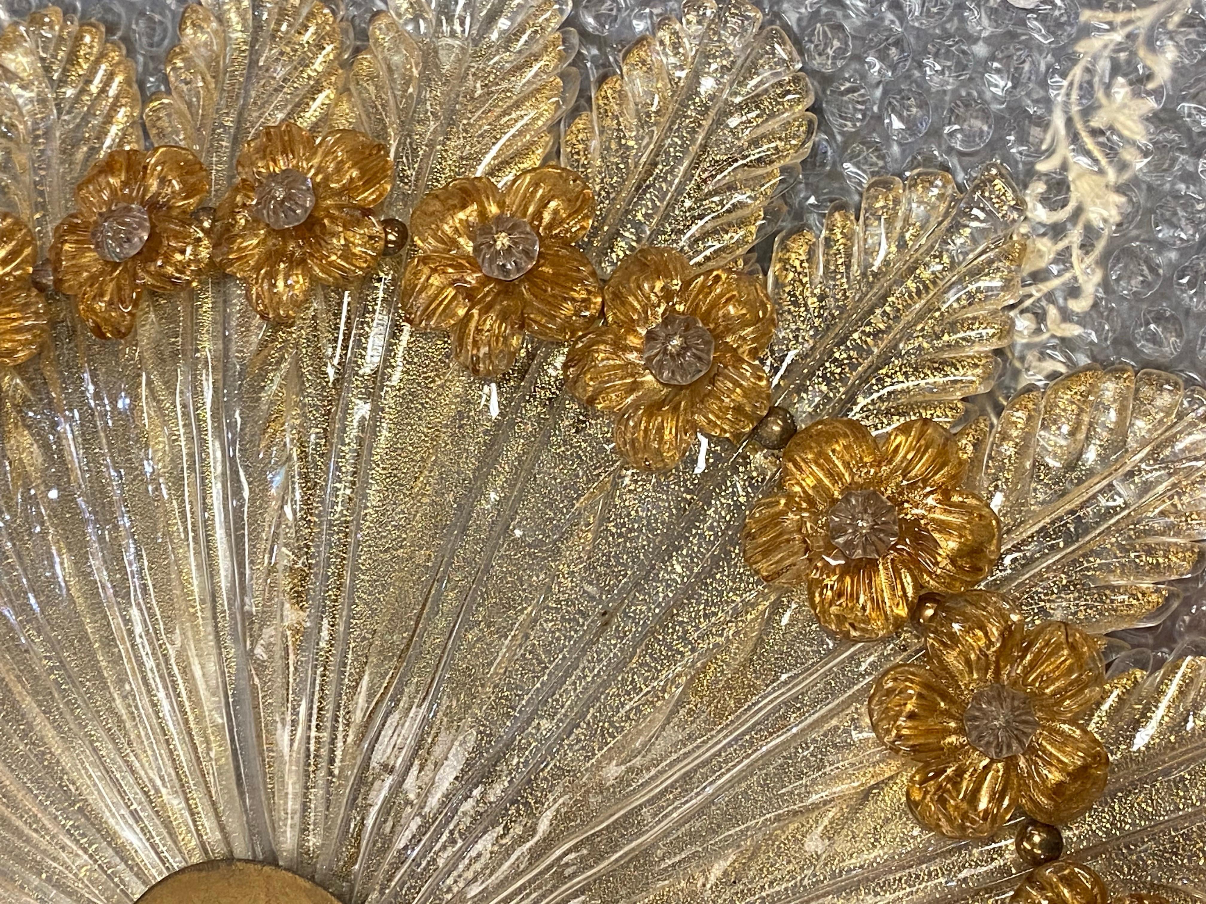 Seguso Vetri D'Arte 1950s Grand & Documented Venetian Glass Large Ceiling Light For Sale 11