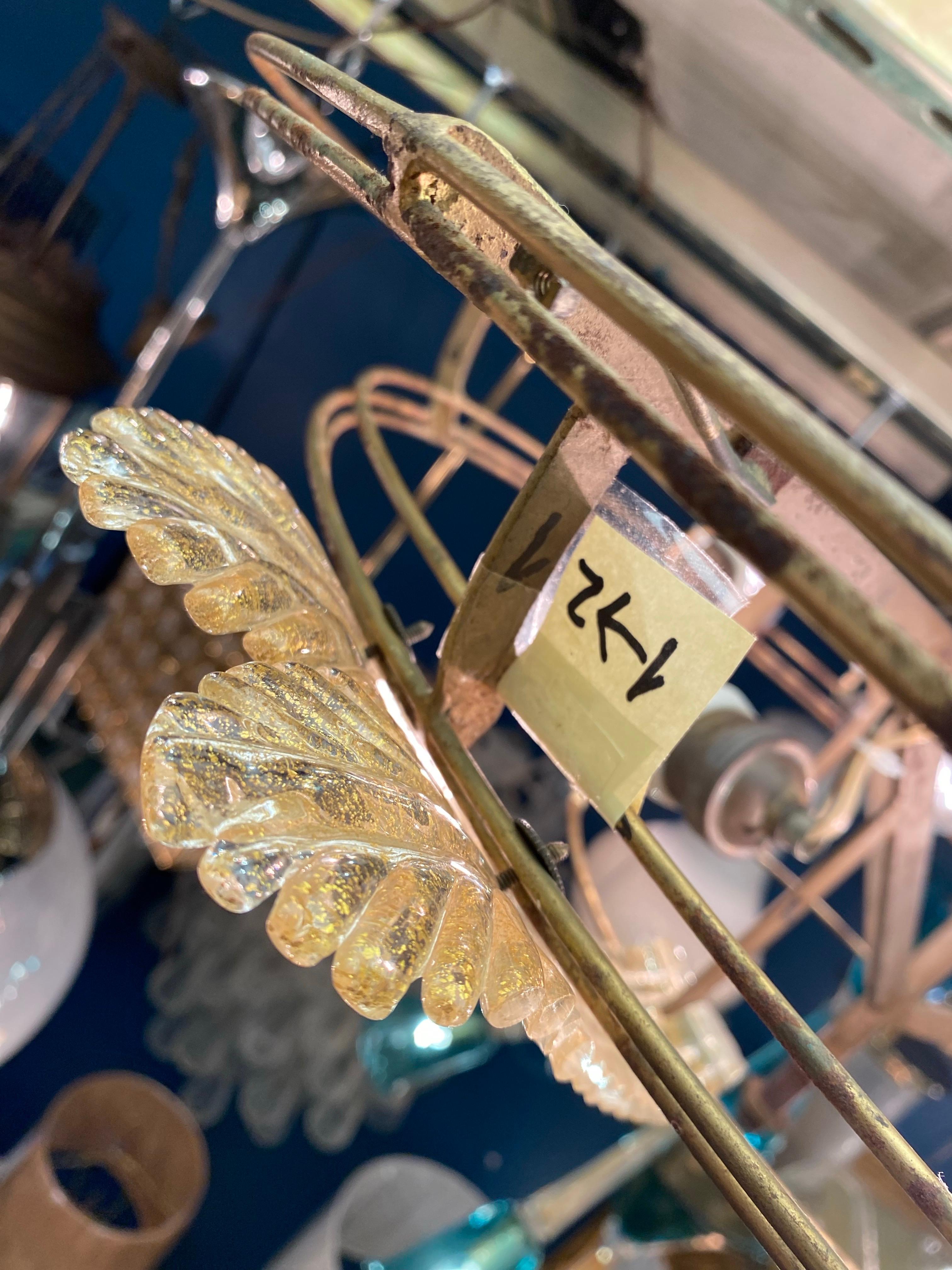 Seguso Vetri D'Arte 1950s Grand & Documented Venetian Glass Large Ceiling Light For Sale 13
