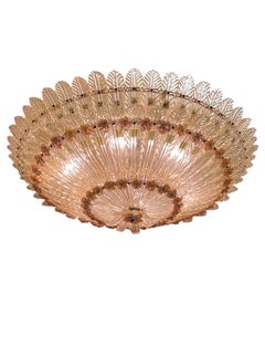 Seguso Vetri D'Arte 1950s Grand & Documented Venetian Glass Large Ceiling Light