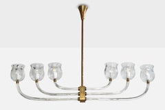 Seguso Vetri d'Arte Attribution, Kronleuchter, Murano Glas, Messing, Italien, 1930er Jahre