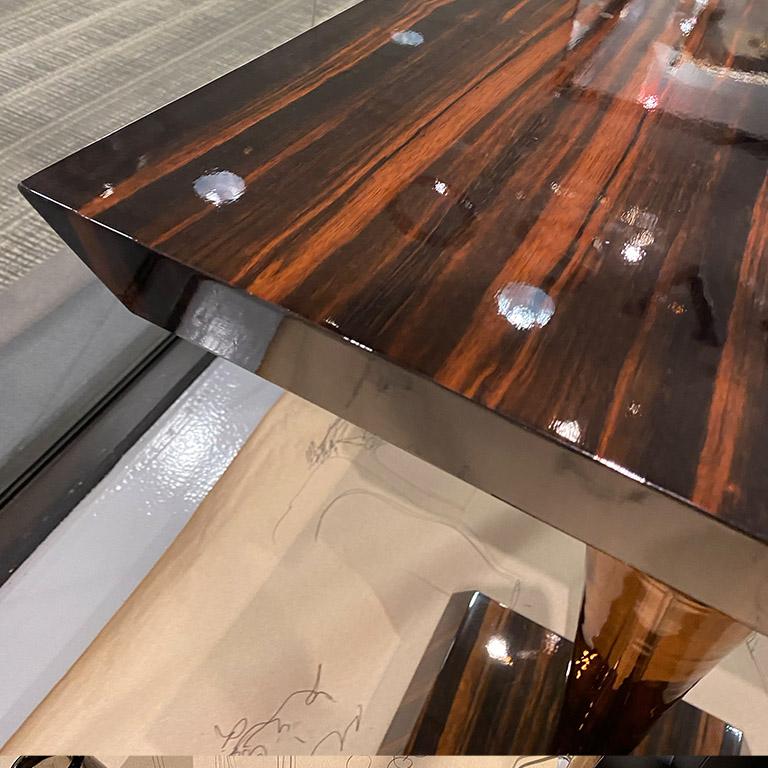 Seguso Vetri d'Arte Brown Taupe and Ebony Side Table Murano Glass In Excellent Condition For Sale In Murano-Venice, IT
