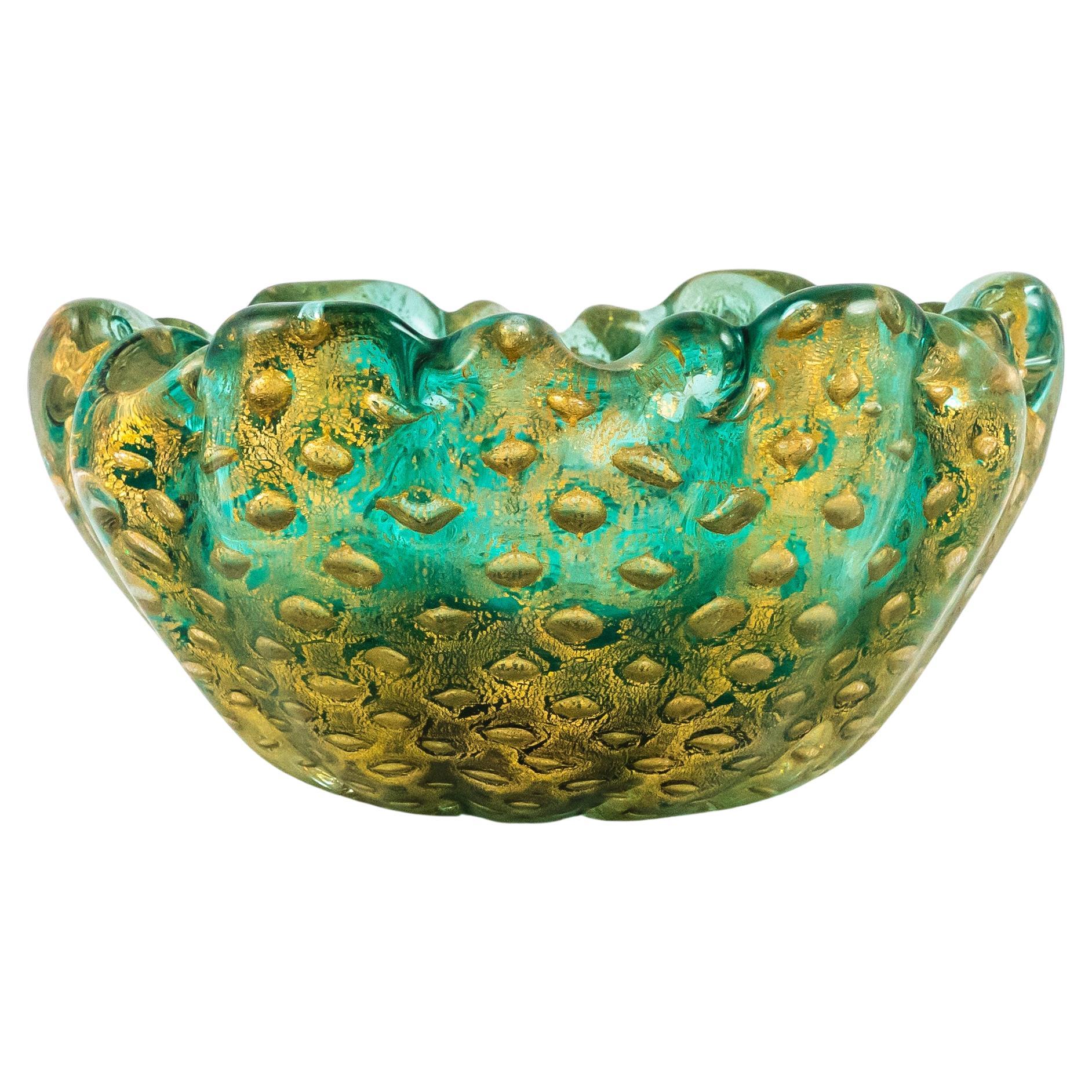 Mid-Century Modern Bullicante Glass Bowl by Seguso Vetri d'Arte, Italy