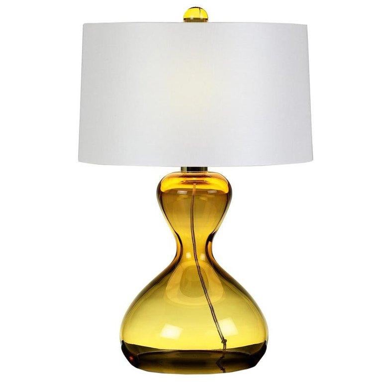 Italian Seguso Vetri d'Arte Clessidra Table Lamp Amber Murano Glass For Sale