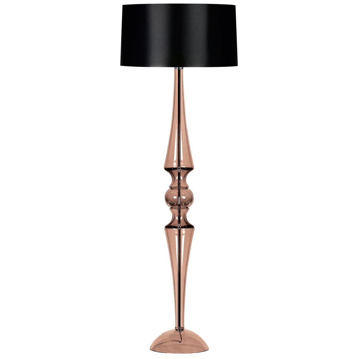 Seguso Vetri d'Arte Coloniale Floor Lamp Taupe Murano Glass For Sale