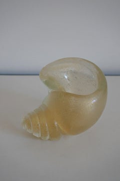Seguso Vetri d'Arte Conch Shell Vase in Corroso Glass, Murano, Italy, 1940s