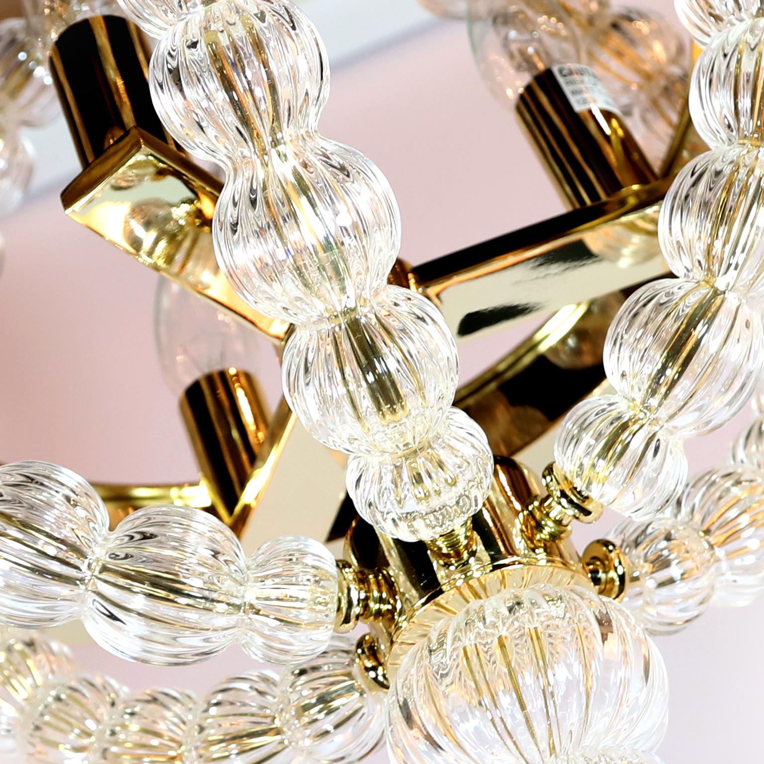 Italian Seguso Vetri d'Arte Corona Lantern Clear Murano Glass For Sale