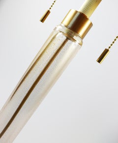 Seguso Vetri d'Arte Zylindrische Tischlampe Klar Gold Murano Glas