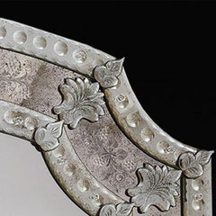 Seguso Vetri d'Arte De Le Erbe Murano Glass Antique Finished Mirror