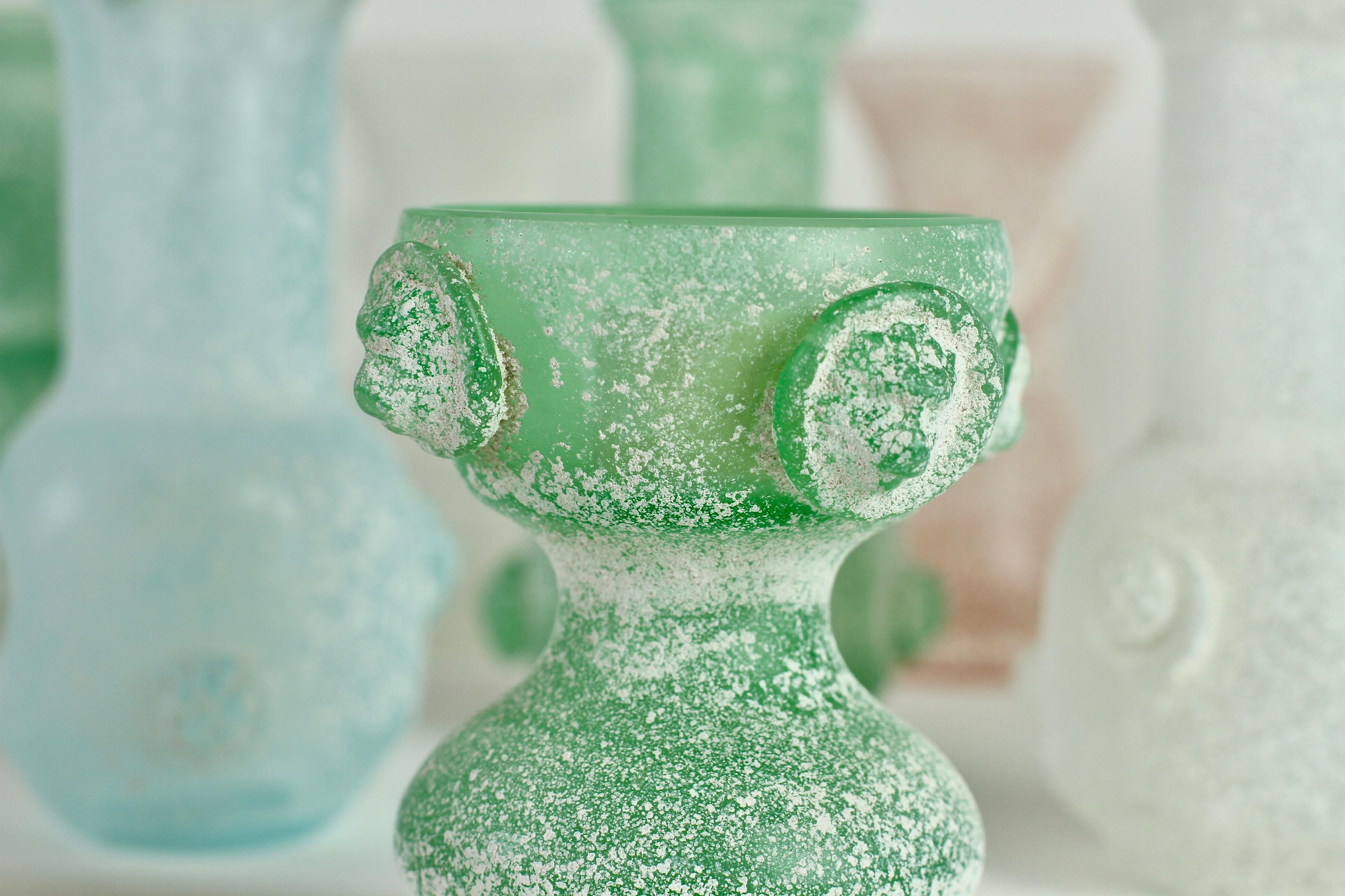 Seguso Vetri d'Arte Ensemble of 'A Scavo' Murano Art Glass Vases and Vessels For Sale 2