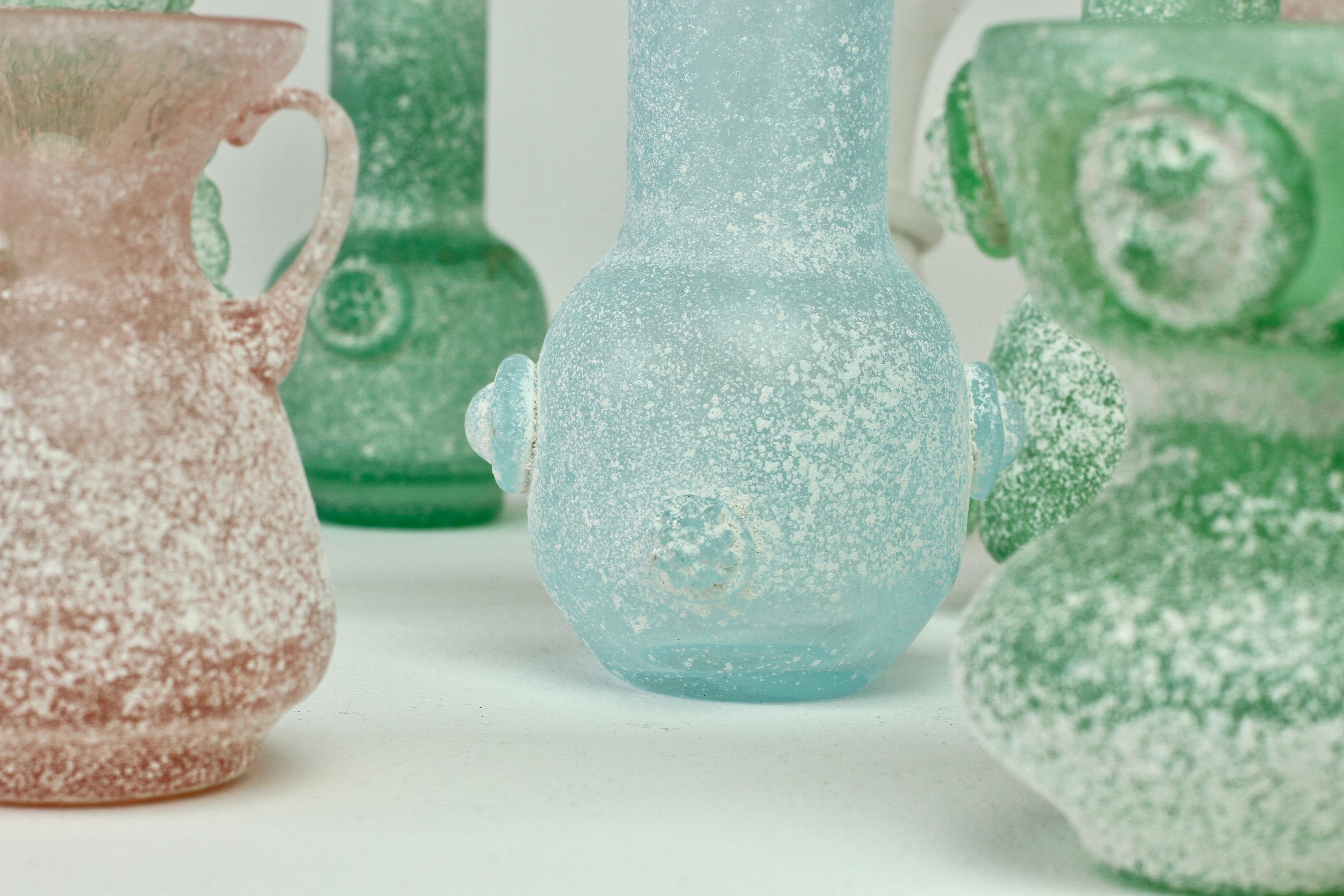 Seguso Vetri d'Arte Ensemble of 'A Scavo' Murano Art Glass Vases and Vessels For Sale 3