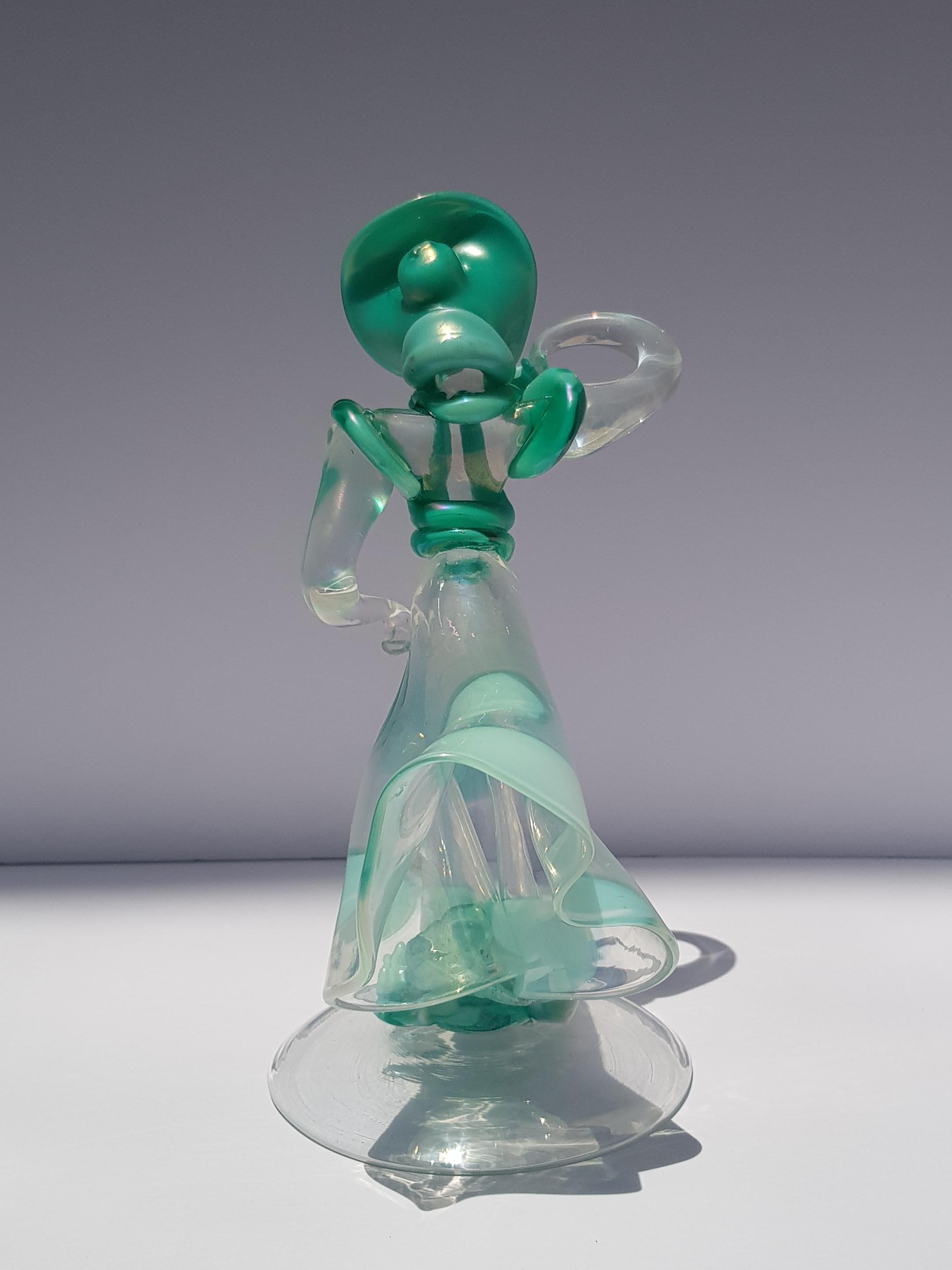 Metà XX secolo Seguso Vetri d'Arte Figura femminile Donna Scultura Cappellin Venini Soffiato Glas in vendita