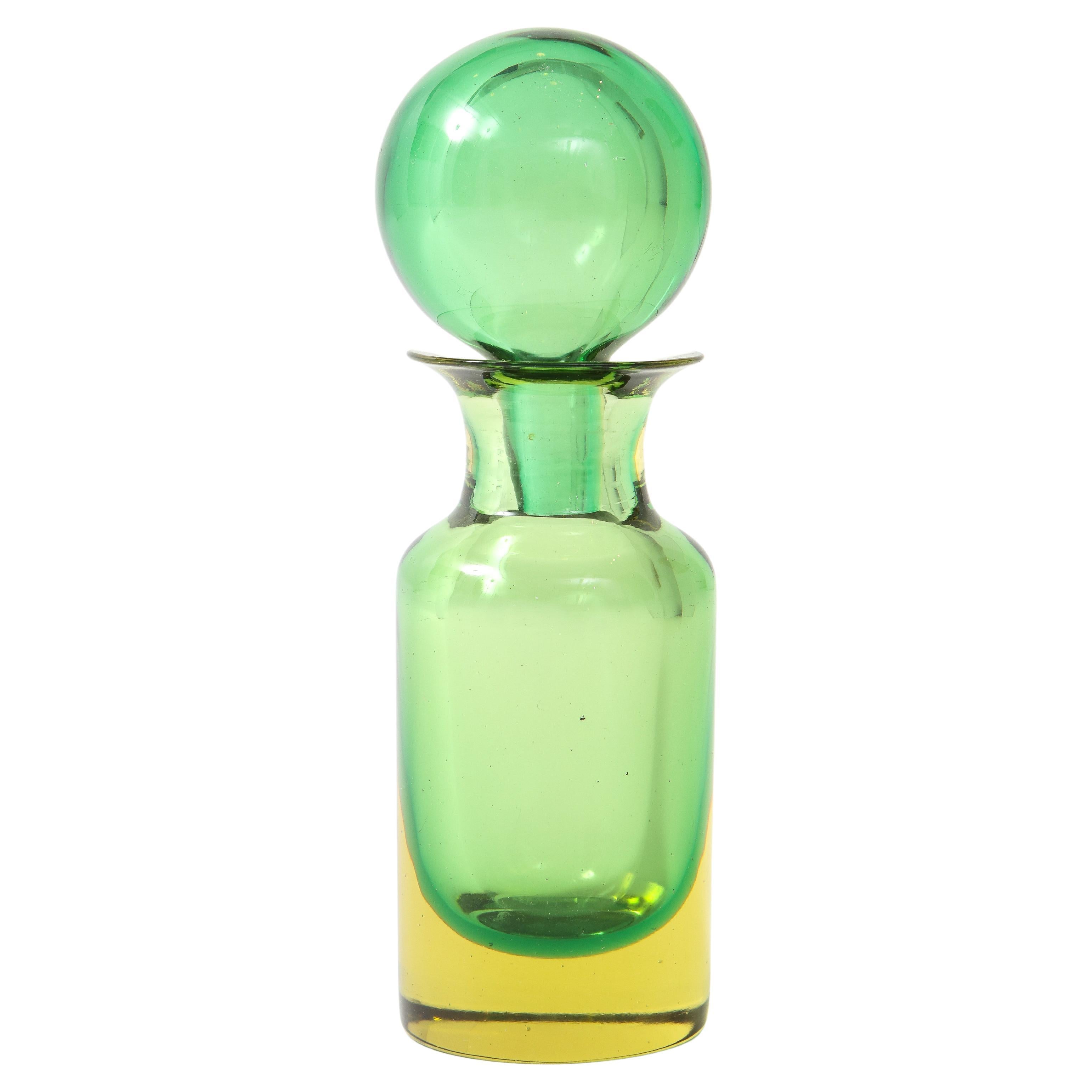 Flavio Poli for Seguso Vetri d'Arte Glass Bottle with Stopper Model 14150, 1960s