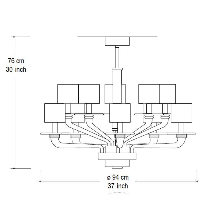 Blown Glass Seguso Vetri d'Arte Gold Modern Chandelier, Burnished Murano Glass