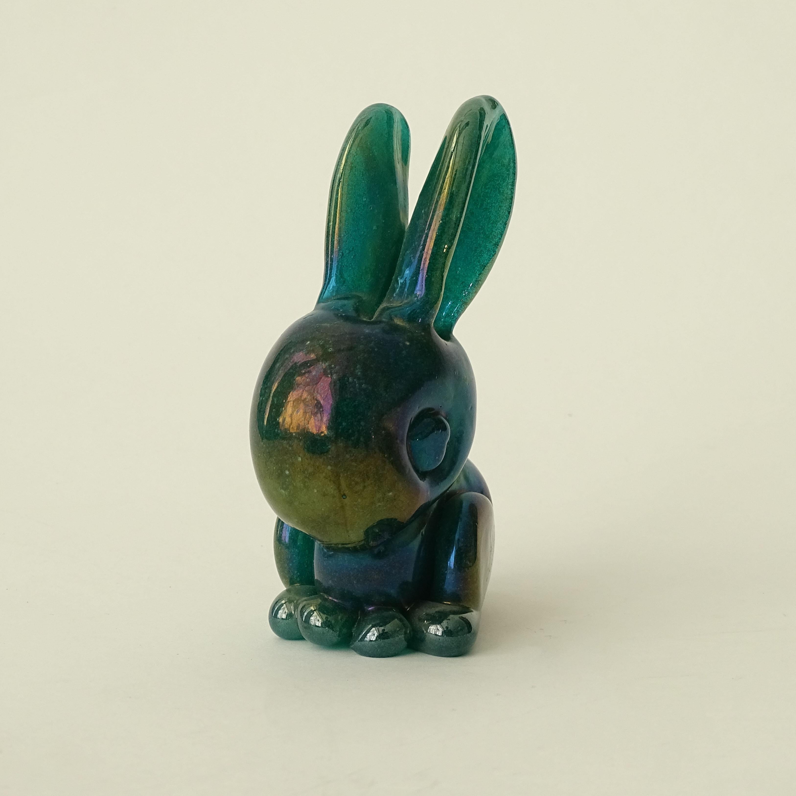 Mid-Century moderno Seguso Vetri d'Arte Greene & Greene Greene & Greene, coniglio in vetro di Murano, Italia anni '40