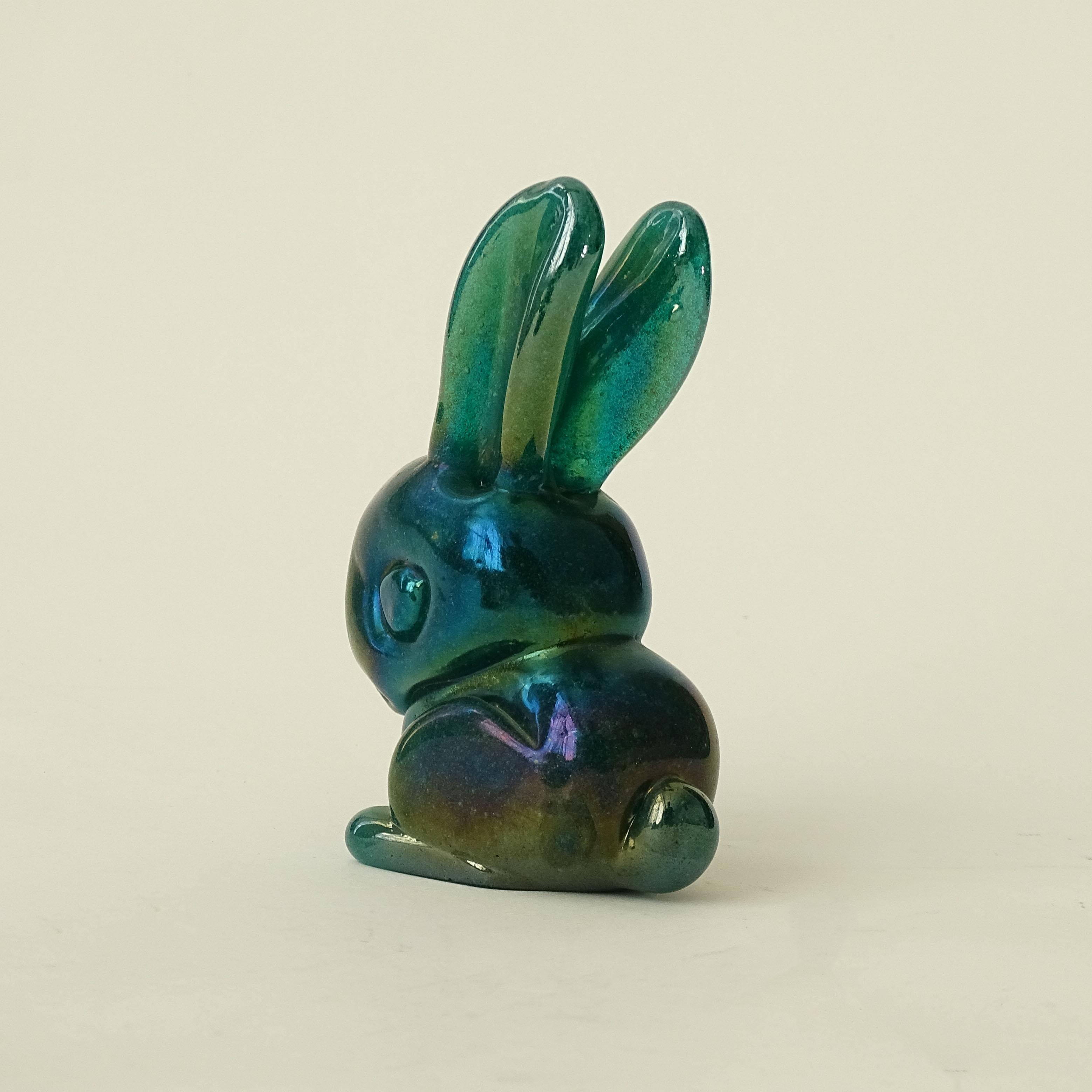 Metà XX secolo Seguso Vetri d'Arte Greene & Greene Greene & Greene, coniglio in vetro di Murano, Italia anni '40