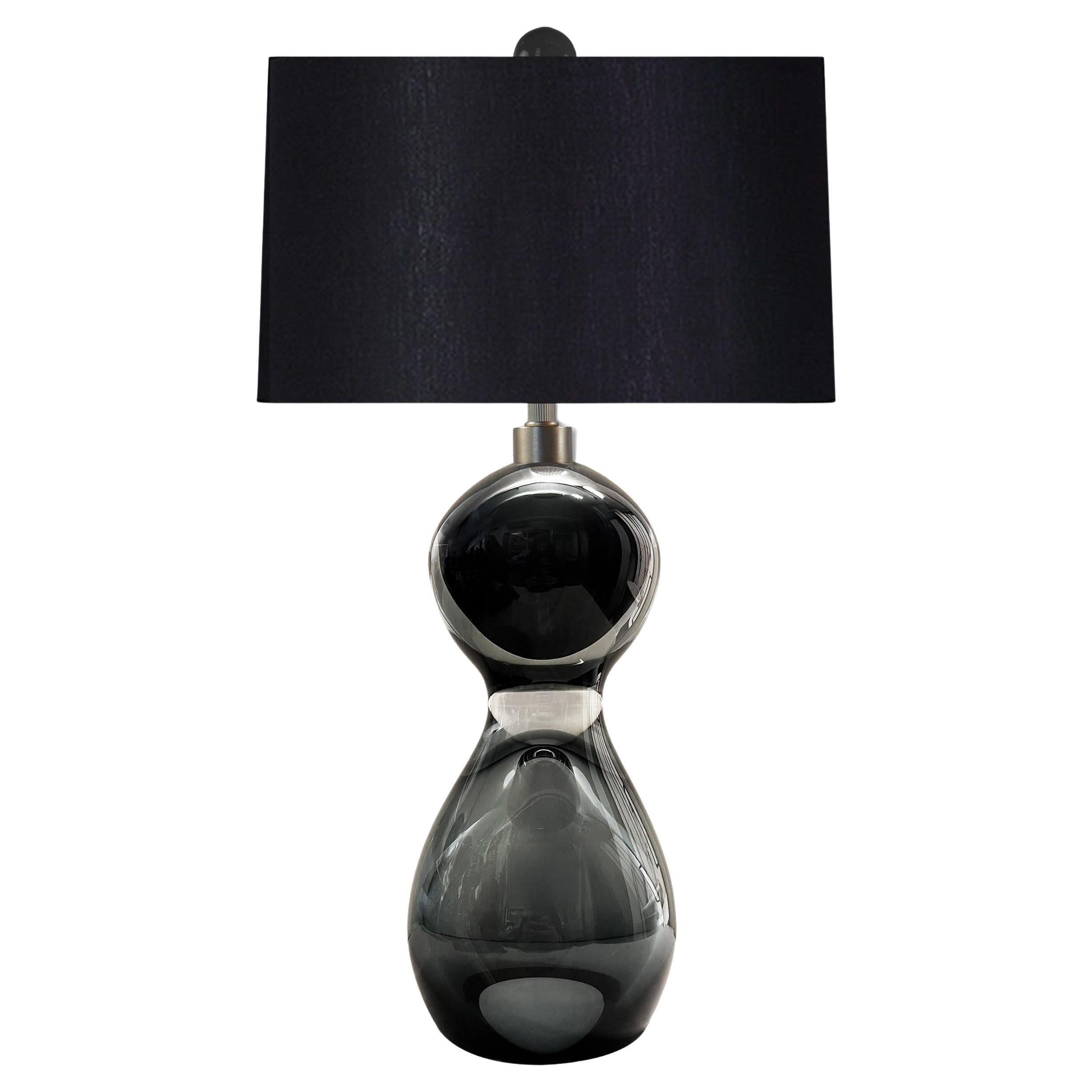 Seguso Vetri d'Arte Lámpara de mesa Incalmo Cristal de Murano transparente/gris/negro