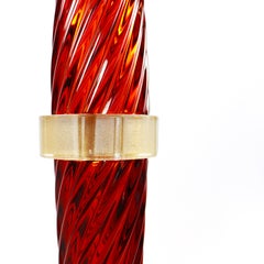 Seguso Vetri d'Arte Lanced Tischlampe Bernstein Murano Glas