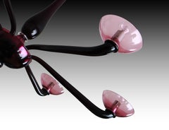 Seguso Vetri d'Arte Mizar Chandelier 6 lights Amethyst Murano Glass