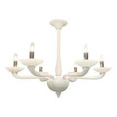 Seguso Vetri d'Arte Mizar Chandelier milk white Murano Glass