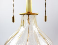 Seguso Vetri d'Arte Moroccan Table Lamp Clear Gold Murano Glass