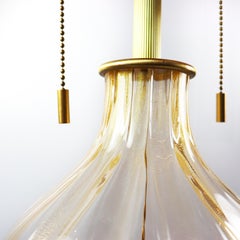 Seguso Vetri d'Arte Moroccan Table Lamp Clear Gold Murano Glass