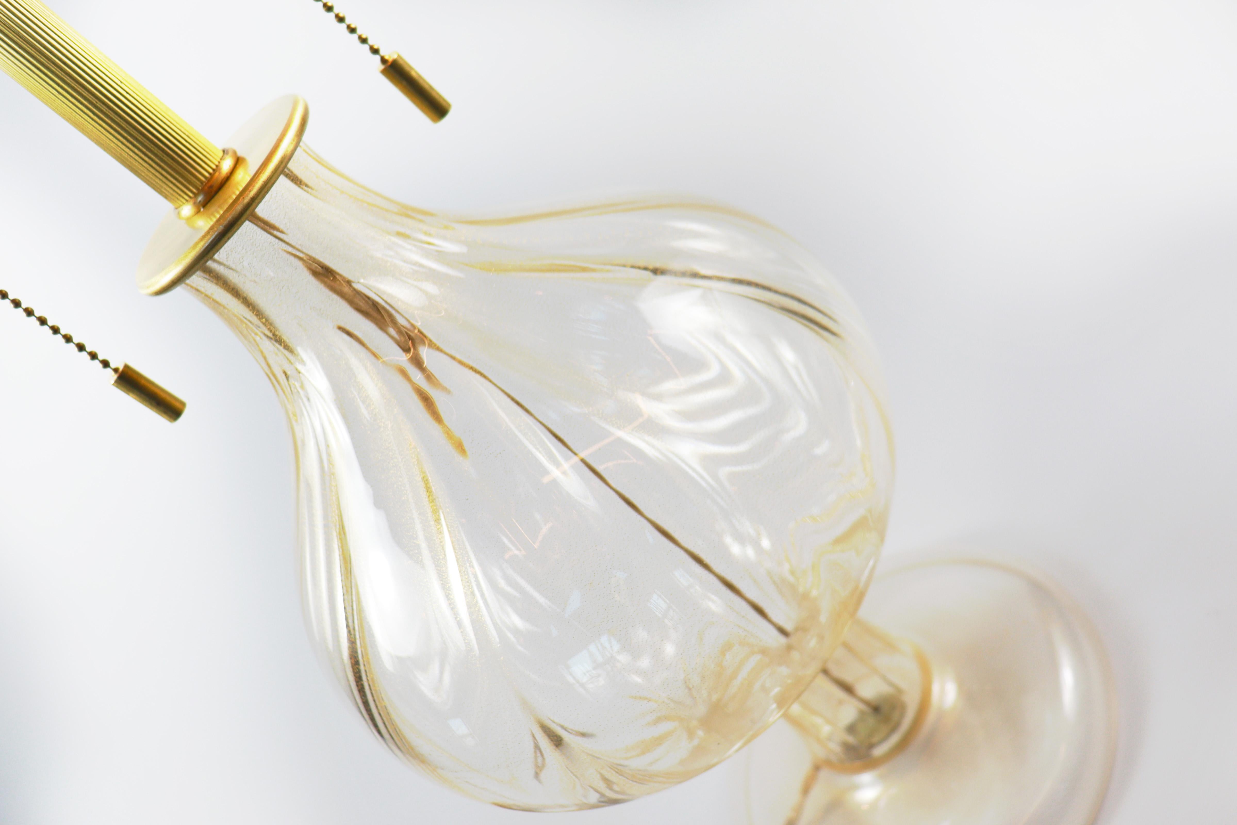 Fatto a mano Seguso Vetri d'Arte Lampada da tavolo marocchina in vetro di Murano oro chiaro in vendita