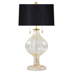 Seguso Vetri d'Arte Moroccan Table Lamp Clear Gold Murano Glass
