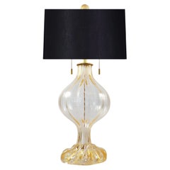Seguso Vetri d'Arte Lámpara de mesa marroquí Cristal de Murano dorado transparente