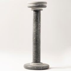 Seguso Vetri d’Arte Murano Black and White Scavo Glass Candle Holder