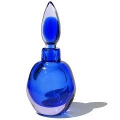 Seguso Vetri d'Arte Murano Blue Lavender Italian Art Glass Vanity Perfume Bottle