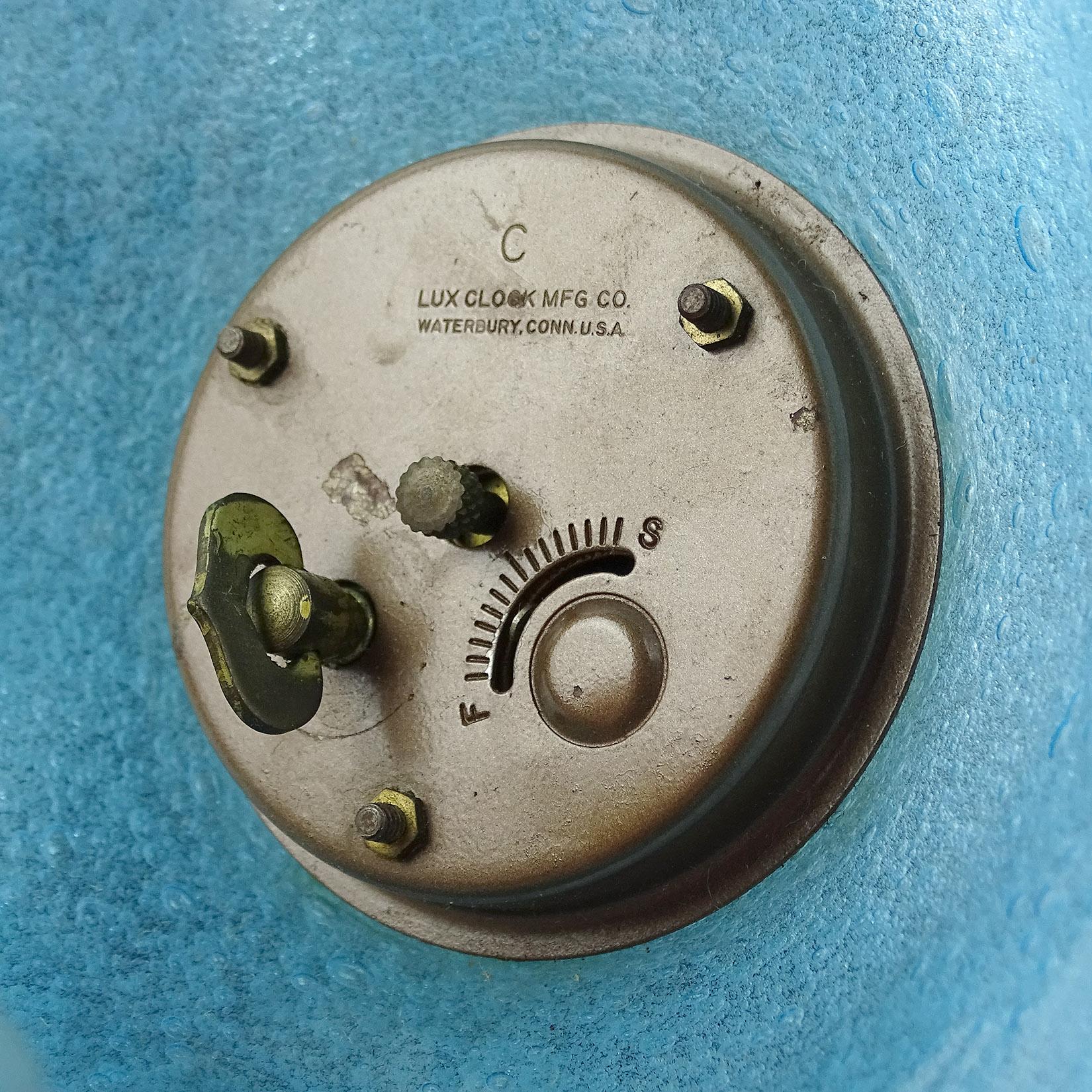 Verre Seguso Vetri d'Arte Murano Bleu Pulegoso Bulles Horloge de bureau en verre d'art italien en vente